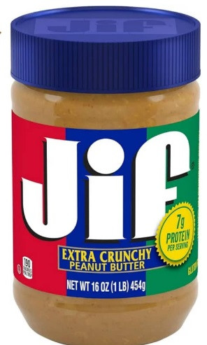 کره بادام زمینی درب آبی اکسترا کرانچی جیف (جی ای اف) 445 گرم (JIF Extra Crunchy Peanut Butter 454g)