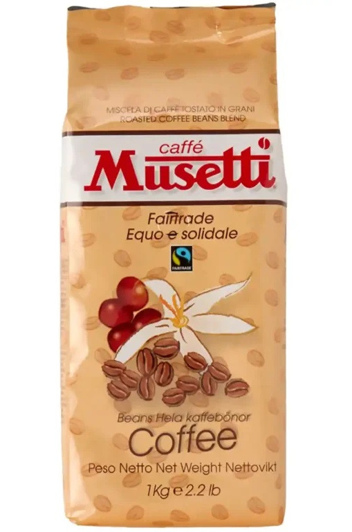 دانه قهوه موزتی فیر ترید اِکو اِ سالیداله بسته 1 کیلوگرمی (Musetti Caffe Fair Trade Equo E Solidale Coffee Beans 1 Kg)