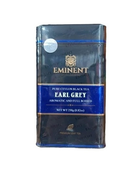 چای سیاه سیلان خالص با طعم ارل گری امیننت قوطی فلزی مستطیلی با درب بدون قفل (آبی رنگ) 250 گرمی