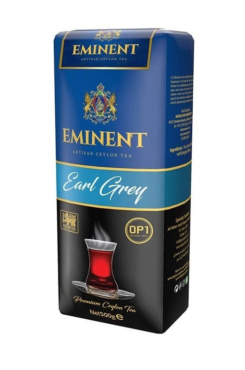 چای سیاه سیلان ممتاز سایز برگ OP1 با طعم ارل گری امیننت پاکت مستطیلی بلند (آبی رنگ) 500 گرمی