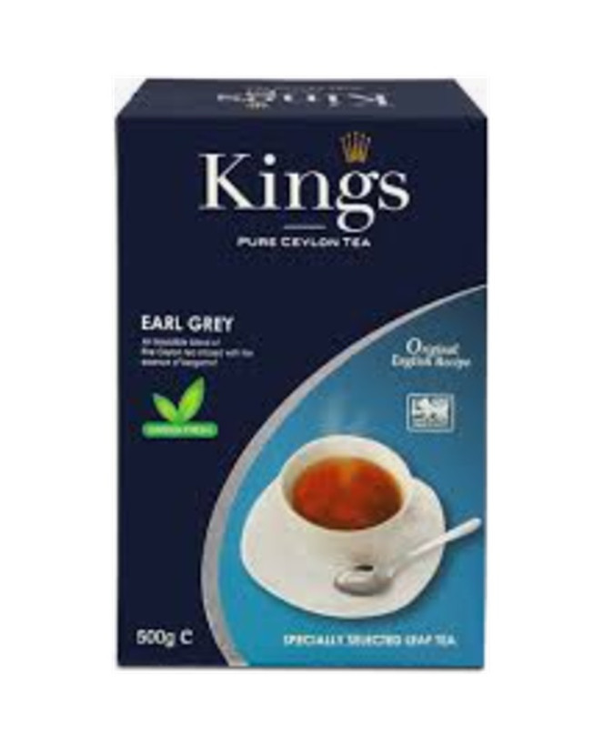 چای سیاه سیلان برگ شکسته خالص با طعم ارل گری کینگس پاکت مستطیلی کوچک (آبی رنگ) 500 گرمی