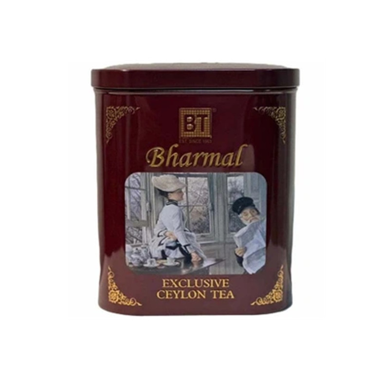 چای سیاه سیلان ممتاز/اکسکلوسیو با طعم ساده بارمال اصلی وارداتی قوطی فلزی بیضی متوسط با درب بدون قفل (قهوه ای رنگ) 400 گرمی
