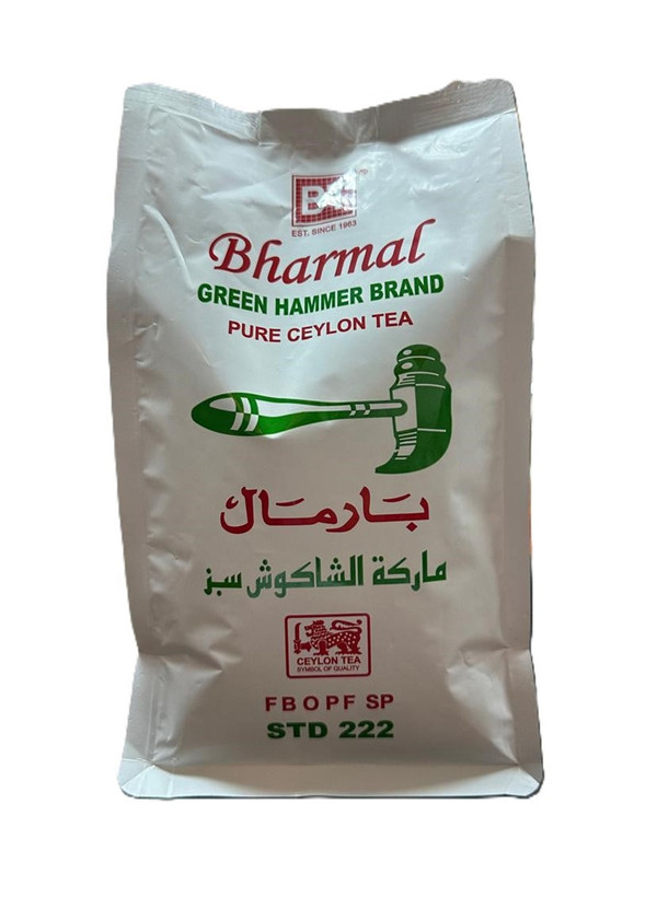 چای سیاه سیلان ممتاز برگ شکسته خالص با طعم ساده چکش سبز بارمال اصلی پاکت کوچک (سفید رنگ) 500 گرمی
