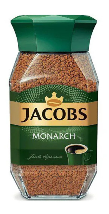 قهوه فوری 190 گرمی جاکوبز گلد/طلایی مونارک/مونارش/مونارچ وارداتی اصل (روسیه شیشه رنگ سبز)