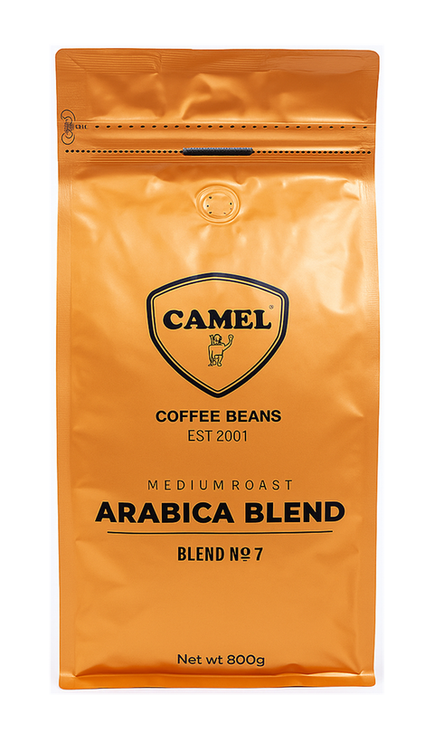 دانه قهوه کمل (شتر) بلند عربیکا شماره 7 بسته 1 کیلوگرمی (Camel Arabica Blend No.7 Coffee Beans 1Kgr)