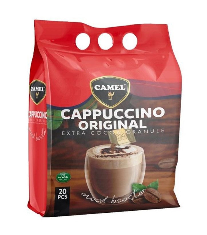 کاپوچینو اصلی 20 تایی کمل Camel Cappuccino اصلی وارداتی ترکیه-مالزی (با گرانول کاکائو اضافه)