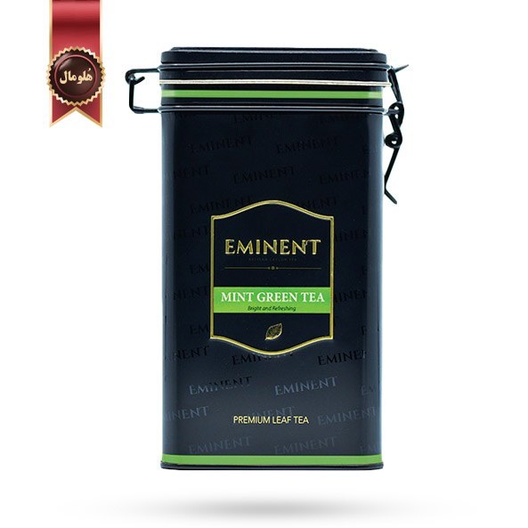 چای سبز سیلان خالص با طعم نعنا امیننت قوطی فلزی مربعی با درب قفل دار (سبز رنگ) 250 گرمی