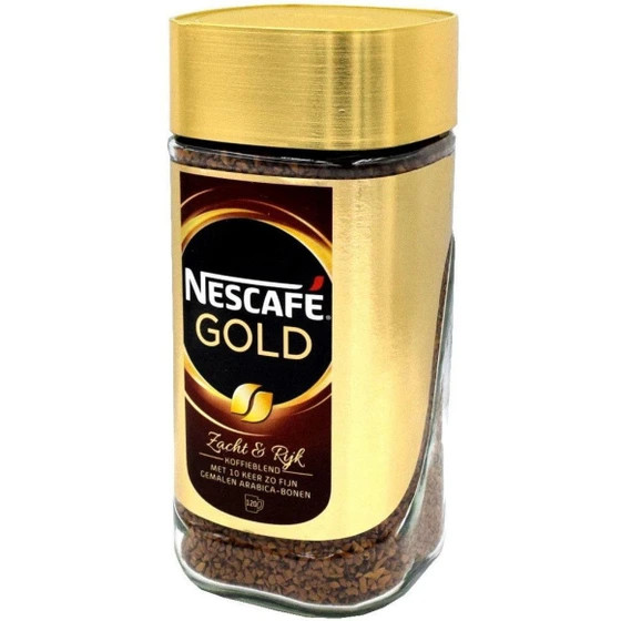 قهوه فوری 190 گرمی نسکافه/نستله گلد/طلایی وارداتی اصل (شدت 7 از 10 روسیه شیشه رنگ طلایی)