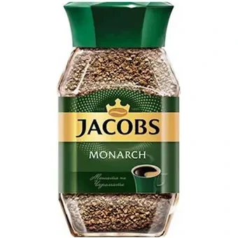 قهوه فوری 47.5 گرمی جاکوبز گلد/طلایی مونارک/مونارش/مونارچ وارداتی اصل (روسیه شیشه رنگ سبز)